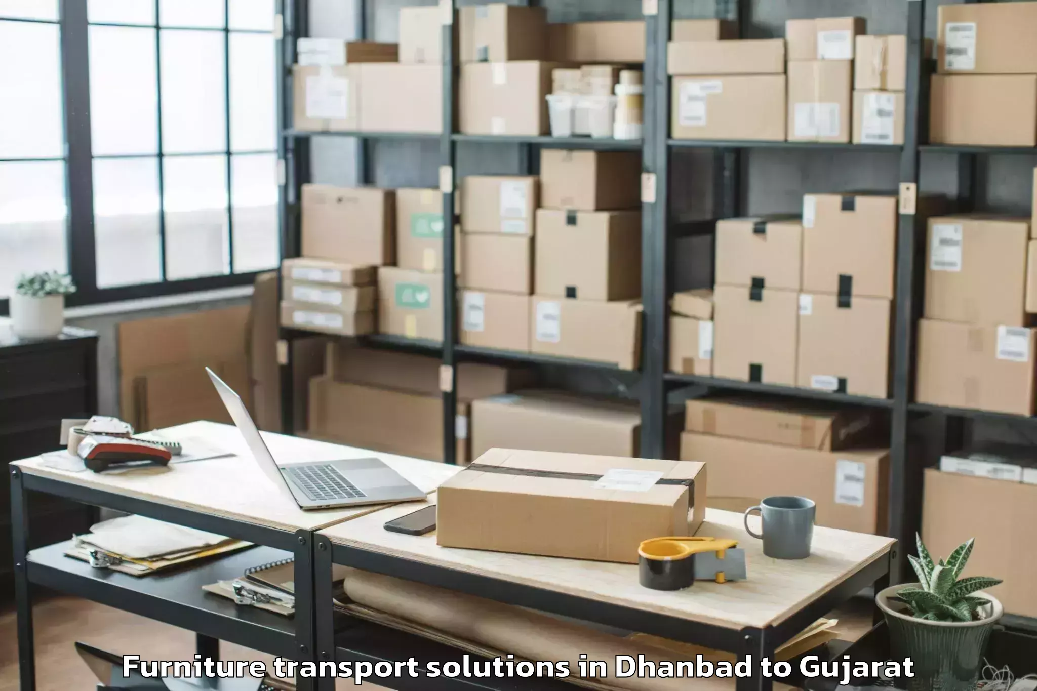 Book Dhanbad to Ankleshwar Furniture Transport Solutions Online